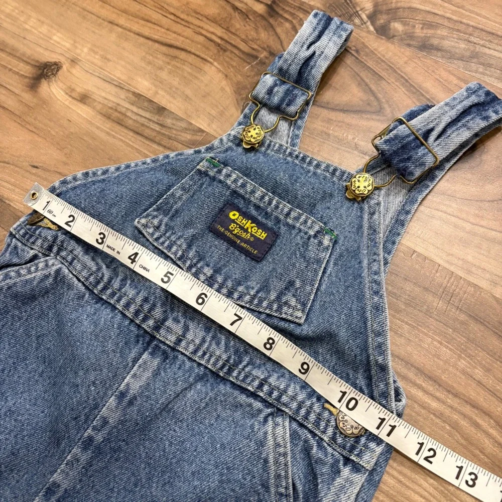 Vintage Y2K OshKosh B'gosh Overalls Kids 3T Blue Denim Vestbak Carpenter Bibs